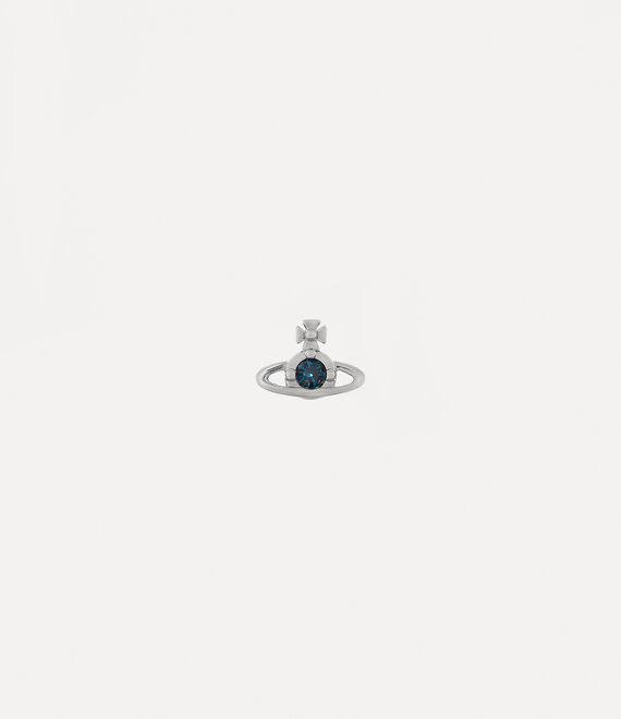 Vivienne Westwood Nano Solitaire Single Stud in platinum/montana crystal